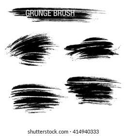 Vector set of grunge brush strokes