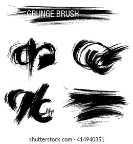 Vector set of grunge brush strokes