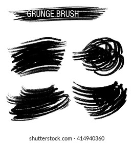 Vector set of grunge brush strokes