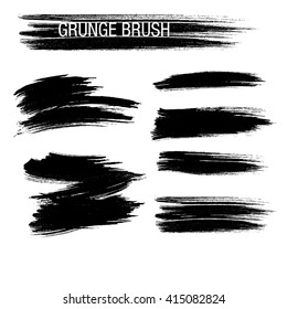 Vector set of grunge brush strokes