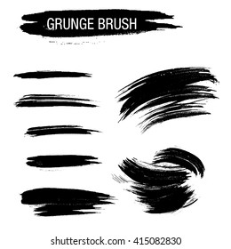 Vector set of grunge brush strokes
