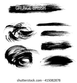 Vector set of grunge brush strokes