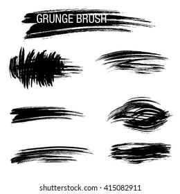 Vector set of grunge brush strokes