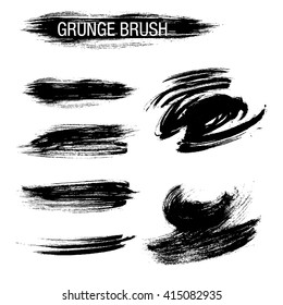 Vector set of grunge brush strokes