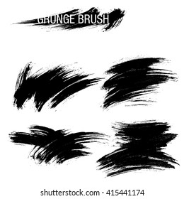 Vector Set Of Grunge Brush Strokes