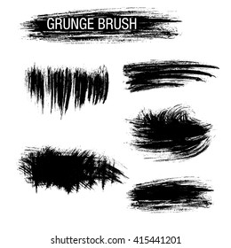 Vector set of grunge brush strokes