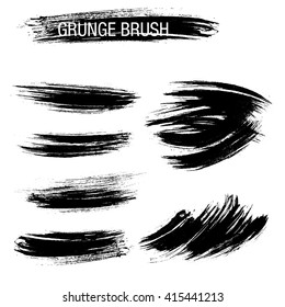 Vector set of grunge brush strokes