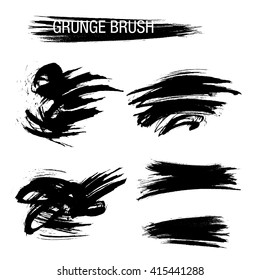 Vector set of grunge brush strokes