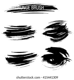 Vector set of grunge brush strokes