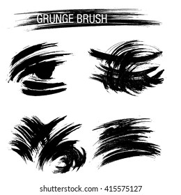 Vector set of grunge brush strokes