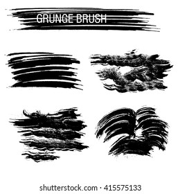 Vector set of grunge brush strokes