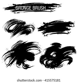 Vector set of grunge brush strokes
