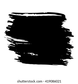 Vector set of grunge brush strokes. Black vector brush strokes collection. Grunge stains. Set of brushes design elements, hand drawn with ink.