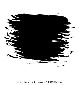 Vector set of grunge brush strokes. Black vector brush strokes collection. Grunge stains. Set of brushes design elements, hand drawn with ink.