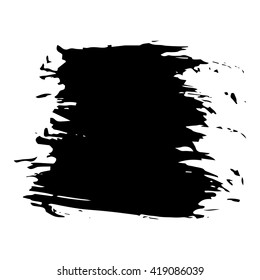 Vector set of grunge brush strokes. Black vector brush strokes collection. Grunge stains. Set of brushes design elements, hand drawn with ink.