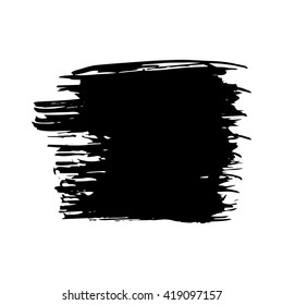 Vector set of grunge brush strokes. Black vector brush strokes collection. Grunge stains. Set of brushes design elements, hand drawn with ink.