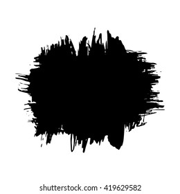Vector set of grunge brush strokes. Black vector brush strokes collection. Grunge stains. Set of brushes design elements, hand drawn with ink.
