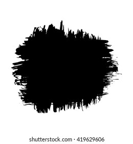 Vector set of grunge brush strokes. Black vector brush strokes collection. Grunge stains. Set of brushes design elements, hand drawn with ink.