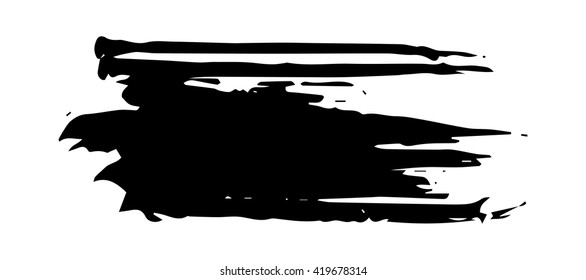 Vector set of grunge brush strokes. Black vector brush strokes collection. Grunge stains. Set of brushes design elements, hand drawn with ink.