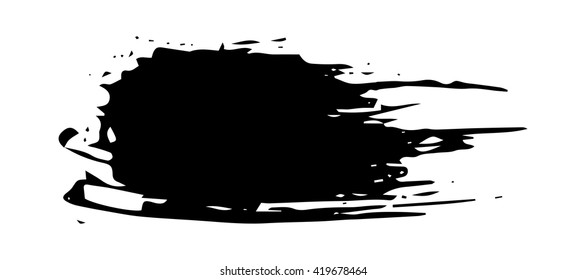 Vector set of grunge brush strokes. Black vector brush strokes collection. Grunge stains. Set of brushes design elements, hand drawn with ink.