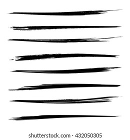 Vector set of grunge brush strokes. Black vector brush strokes collection. Black paint spots vector set
