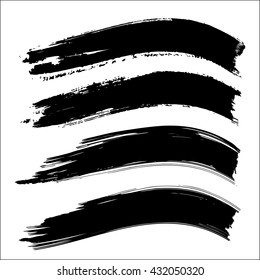 Vector set of grunge brush strokes. Black vector brush strokes collection. Black paint spots vector set
