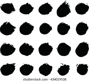 Vector set of grunge brush strokes