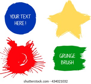 Vector set of grunge brush strokes