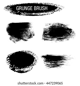 Vector set of grunge brush strokes