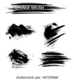Vector set of grunge brush strokes