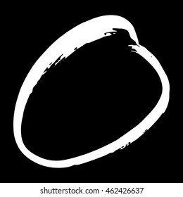 Vector set of grunge brush strokes. White vector brush in a black background. Strokes collection. Grunge stains. Set of brushes design elements, hand drawn with ink.