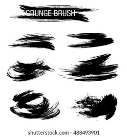 Vector set of grunge brush strokes