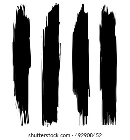Vector set of grunge brush strokes. Black vector brush strokes collection. Black paint spots vector set