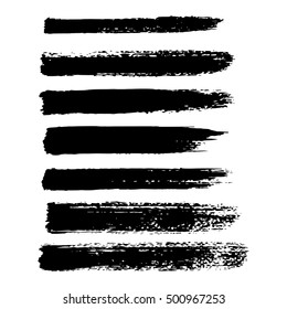 Vector set of grunge brush strokes. Oil brushes