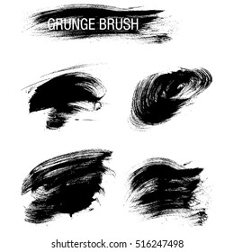 Vector set of grunge brush strokes