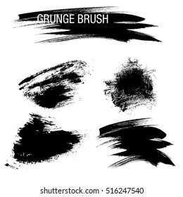 Vector set of grunge brush strokes