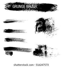 Vector set of grunge brush strokes