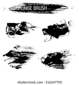 Vector set of grunge brush strokes