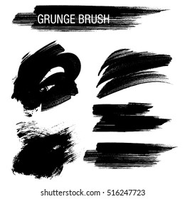 Vector set of grunge brush strokes