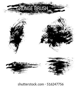 Vector set of grunge brush strokes