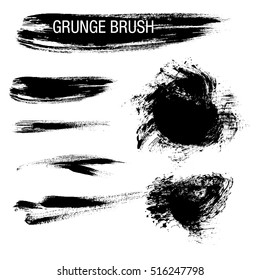 Vector set of grunge brush strokes
