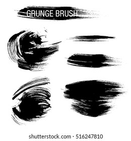 Vector set of grunge brush strokes