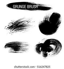 Vector set of grunge brush strokes