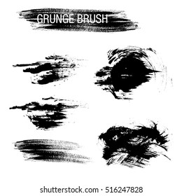 Vector set of grunge brush strokes