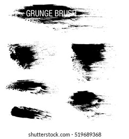 Vector set of grunge brush strokes