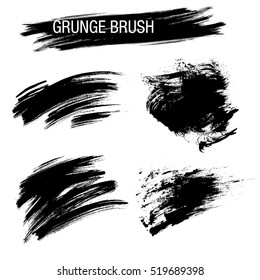 Vector set of grunge brush strokes