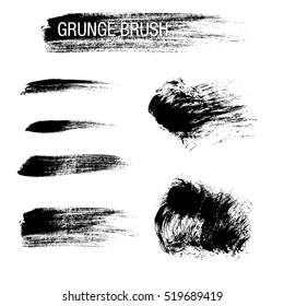 Vector set of grunge brush strokes
