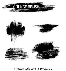 Vector set of grunge brush strokes