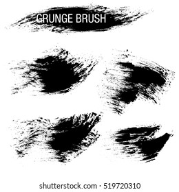 Vector set of grunge brush strokes