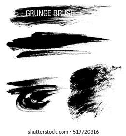 Vector set of grunge brush strokes